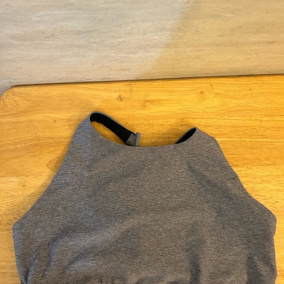 Lululemon Trinity Bra ll Heathered Slate Gray High-Neck Sports Bra - Picture 3 of 6